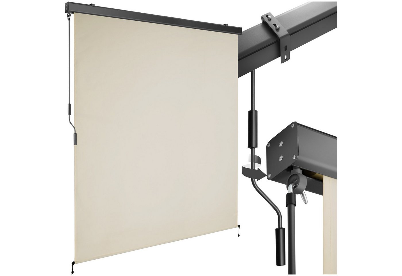 tectake Seitenarmmarkise Senkrechtmarkise Eloise mit 2 Wandhaltern, inkl. Wandhaltern UV-beständig und wasserabweisend tectake Seitenarmmarkise Senkrechtmarkise Eloise mit 2 Wandhaltern, inkl. Wandhaltern UV-beständig und wasserabweisend von tectake