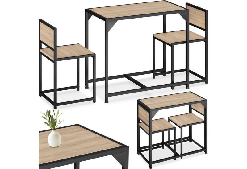 tectake Sitzgruppe Milton, (Set., 3-tlg), Stabile und standfeste Stahlgestelle mit Pulverbeschichtung von tectake