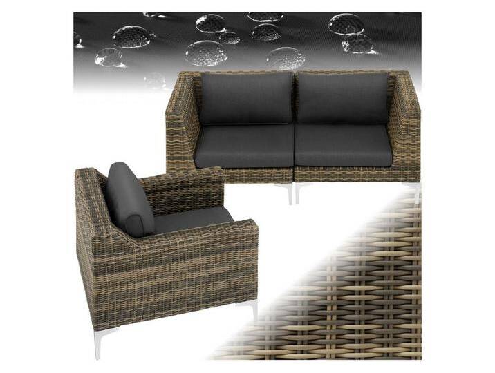 tectake Sitzgruppe Modulares Rattanset, (Set), Stabiler und belastbarer Rahmen aus leichtem und rostfreiem Aluminium, grau von tectake