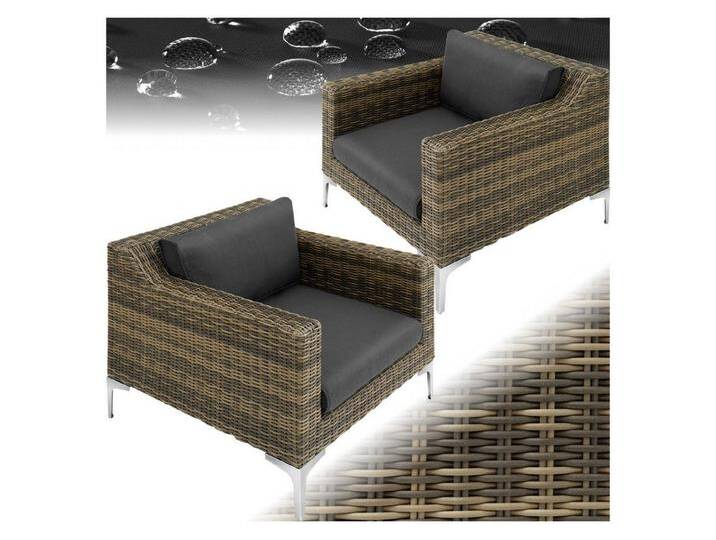 tectake Sitzgruppe Modulares Rattanset, (Set), Stabiler und belastbarer Rahmen aus leichtem und rostfreiem Aluminium, grau von tectake