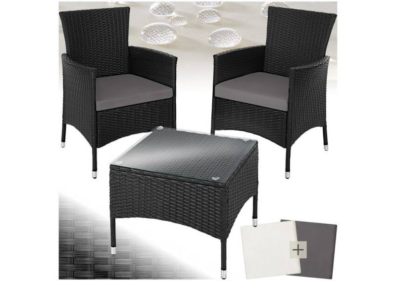 tectake Sitzgruppe Rattanset, (Set., 5-tlg), Schickes, modernes Design von tectake