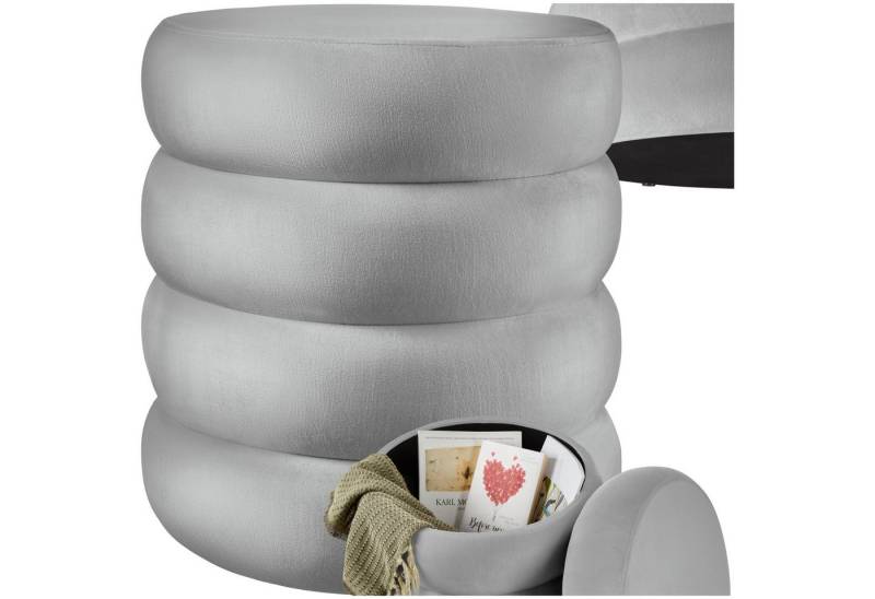 tectake Sitzhocker Schminkhocker Altu, gepolstert, Stauraum, rund von tectake