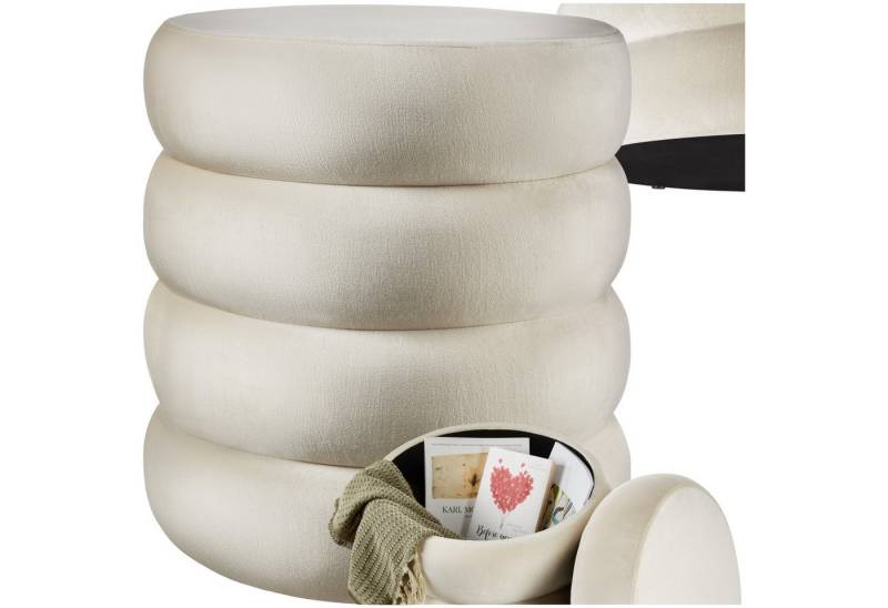 tectake Sitzhocker Schminkhocker Altu, gepolstert, Stauraum, rund von tectake