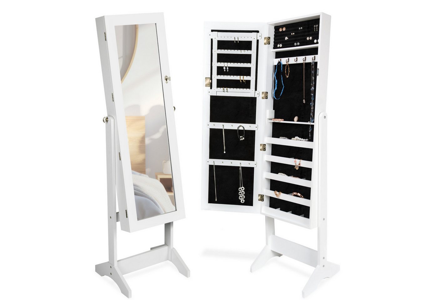 tectake Standspiegel Schmuckschrank , mit Ganzkörperspiegel tectake Standspiegel Schmuckschrank , mit Ganzkörperspiegel von tectake