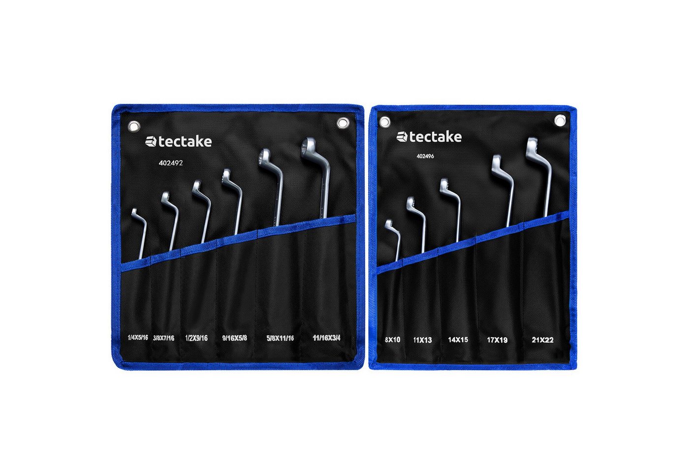 tectake Steckschlüssel Doppelringschlüsselset (1 St), 11-teilig von tectake