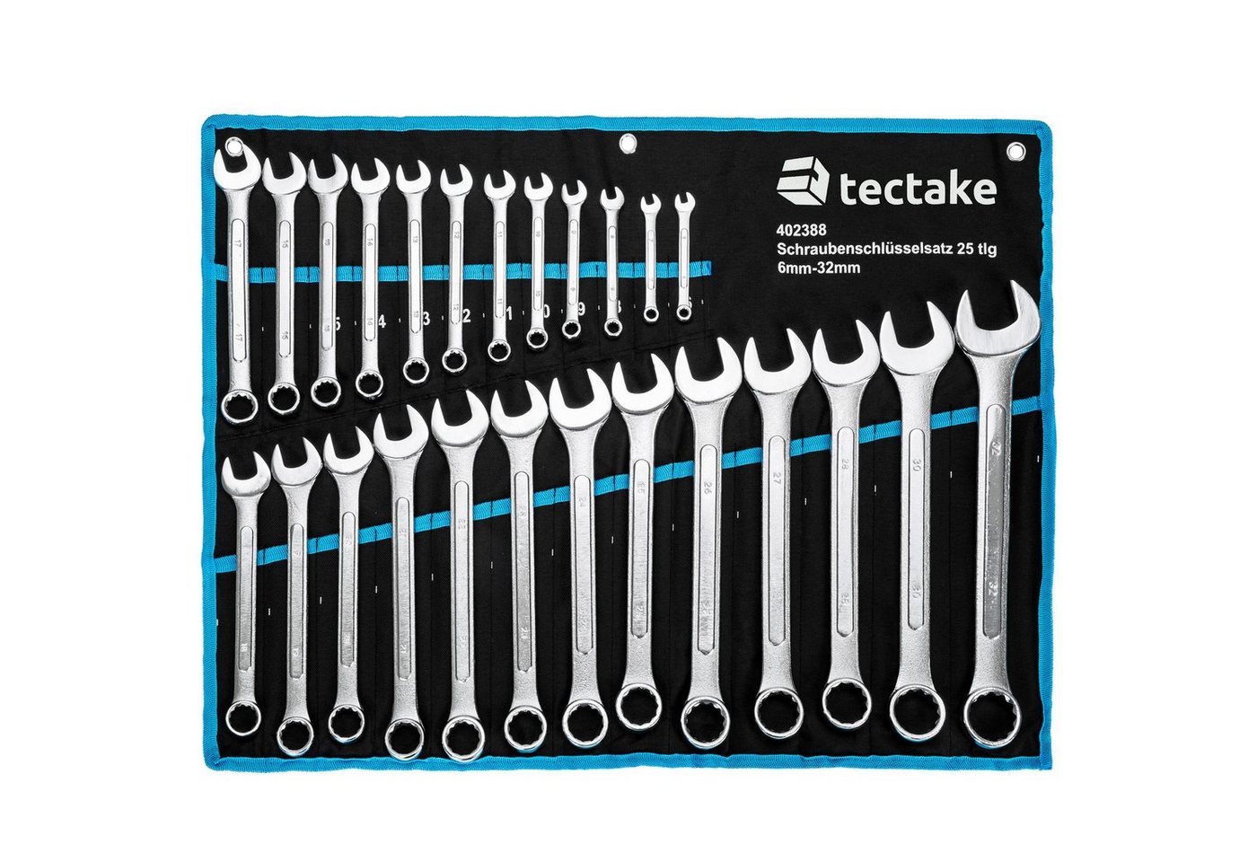 tectake Steckschlüssel Maul-Ringschlüsselsatz (1 St), 25-teilig von tectake