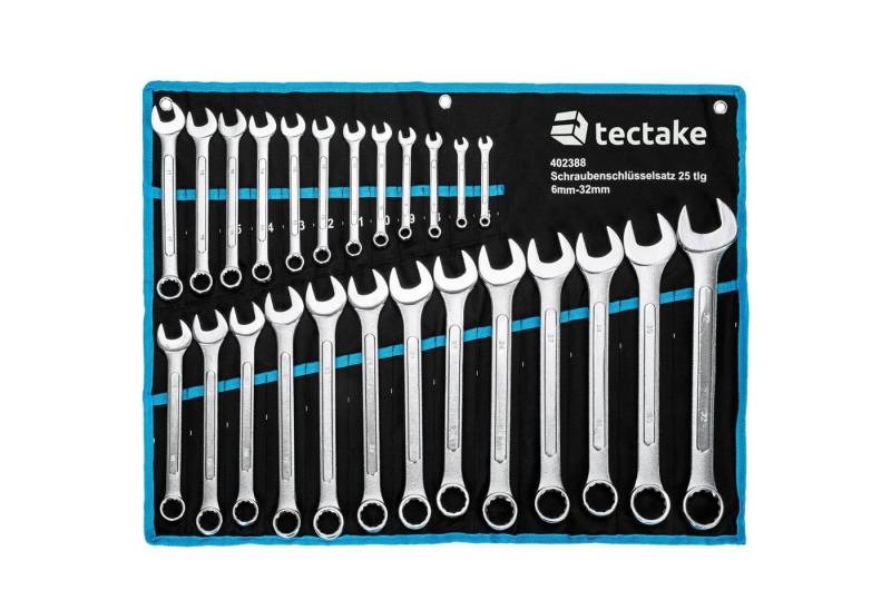 tectake Steckschlüssel Maul-Ringschlüsselsatz (1 St), 25-teilig von tectake