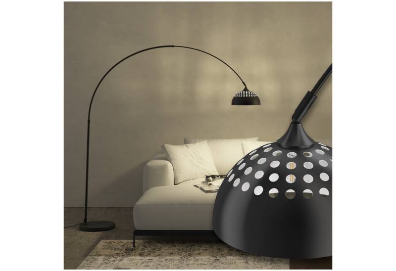 tectake Stehlampe Bogenleuchte, LED, nicht relevant, Verstellbare Bogenlampe aus Stahl im eleganten Retro-Design von tectake