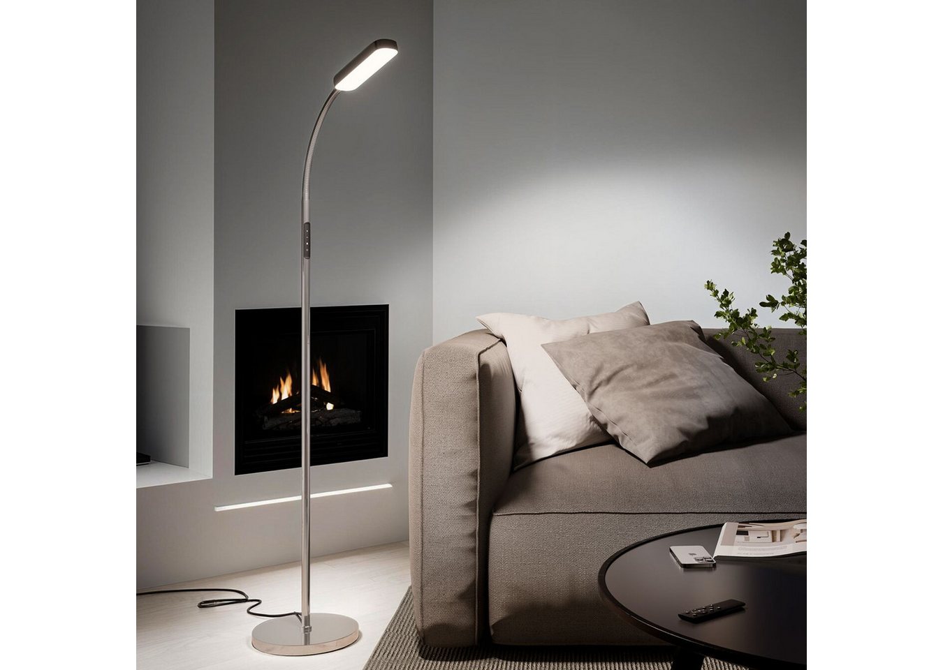 tectake Stehlampe Wohnzimmerlampe Prisma LED, 5 Lichtmodi, 12 W, dimmbar, LED, Moderne Stehlampe mit Schwanenhals für präzise Lichtausrichtung tectake Stehlampe Wohnzimmerlampe Prisma LED, 5 Lichtmodi, 12 W, dimmbar, LED, Moderne Stehlampe mit Schwanenhals für präzise Lichtausrichtung von tectake