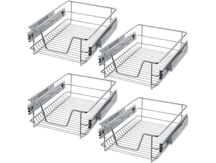 tectake TELESKOPSCHUBLADE, Grau, Metall, 37x14x44 cm, Schlafzimmer, Kleiderschränke, Schranksysteme von tectake