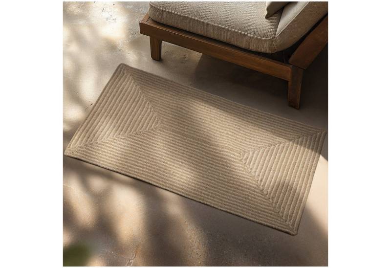 tectake Teppich Geflochtener Teppich, Rechteck, Höhe: 0.5 mm, verschiedene Größen von tectake