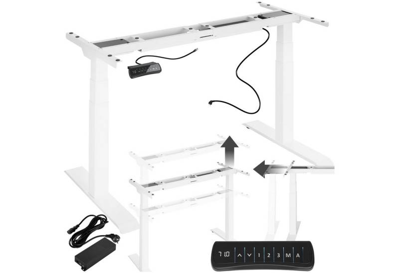 tectake Tischgestell Schreibtischgestell elektrisch höhenverstellbar Memory-Funkt. extra (1-St., 1 tlg), Elektrisch stufenlos höhenverstellbar von tectake