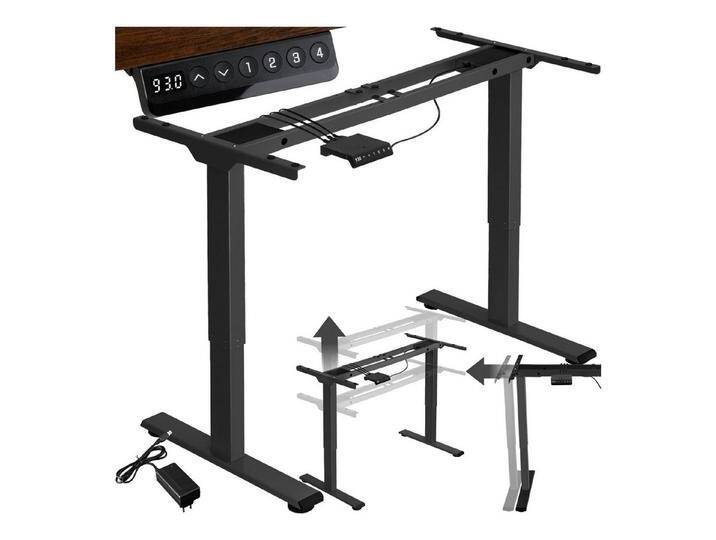 tectake Tischgestell Schreibtischgestell Melville höhenverstellbar 110-168x60x70-119cm (1-St., 1 tlg), Flexibler Tischrahmen in moderner Optik von tectake