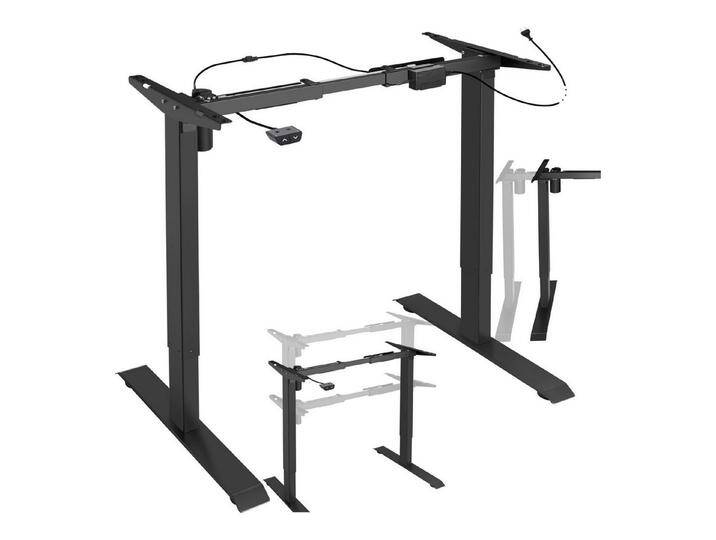 tectake Tischgestell Schreibtischgestell elektrisch höhenverstellbar 85-129x65x71-121cm (1-St., 1 tlg), Elektrisch stufenlos höhenverstellbar, schwarz von tectake