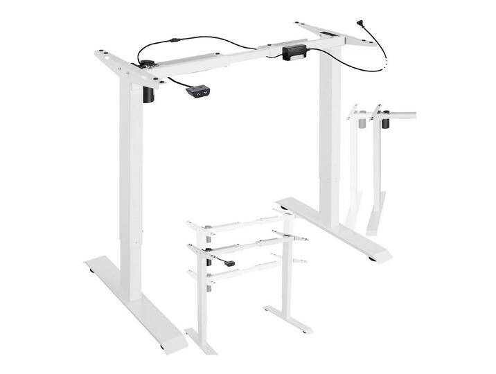tectake Tischgestell Schreibtischgestell elektrisch höhenverstellbar 85-129x65x71-121cm (1-St., 1 tlg), Elektrisch stufenlos höhenverstellbar, weiß von tectake
