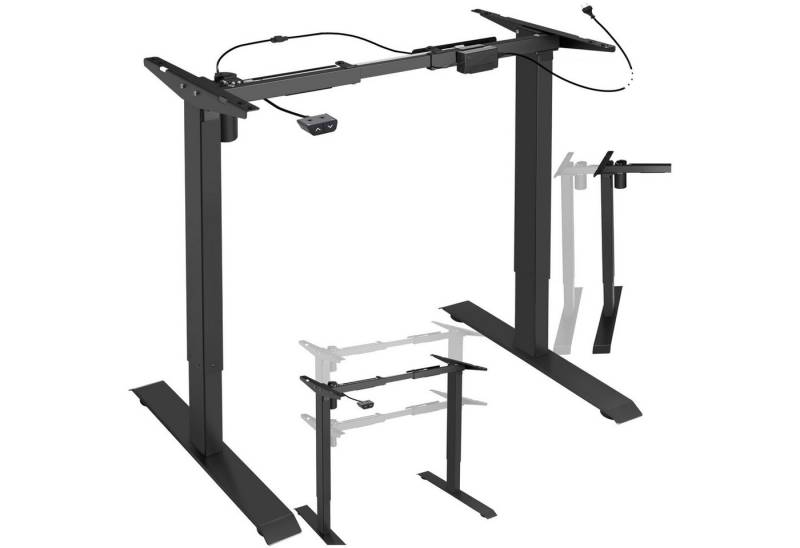 tectake Tischgestell Schreibtischgestell elektrisch höhenverstellbar 85-129x65x71-121cm (1-St., 1 tlg), Elektrisch stufenlos höhenverstellbar von tectake