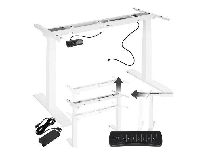 tectake Tischgestell Schreibtischgestell elektrisch höhenverstellbar Memory-Funkt. extra (1-St., 1 tlg), Elektrisch stufenlos höhenverstellbar, weiß von tectake