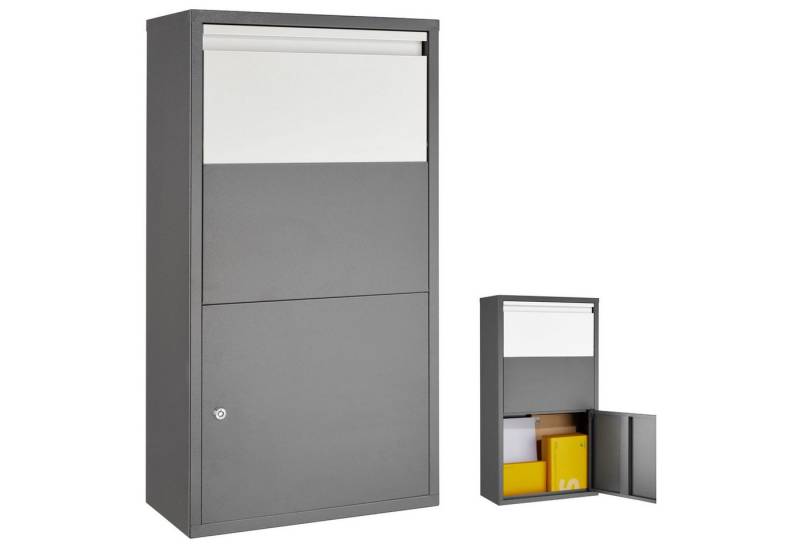 tectake Wandbriefkasten Paketbox, mit integrierter Rückholsperre von tectake