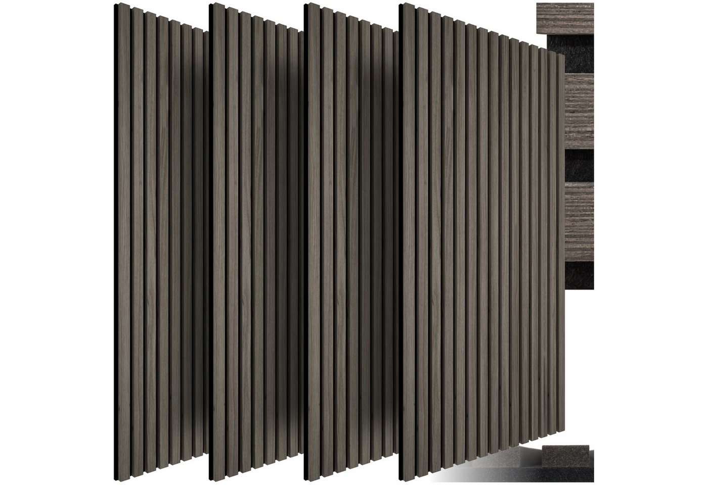 tectake Wandpaneel 4er Set Akustikpaneele, BxL: 60x120 cm, (ul>4 AkustikpaneeleMontageanleitung, 4 AkustikpaneeleMontageanleitung4 AkustikpaneeleMontageanleitung von tectake
