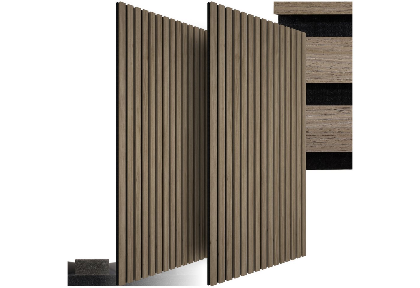 tectake Wandpaneel 2er Set Akustikpaneele, BxL: 60x120 cm, (Set, 2-tlg) Akustikpaneele von tectake