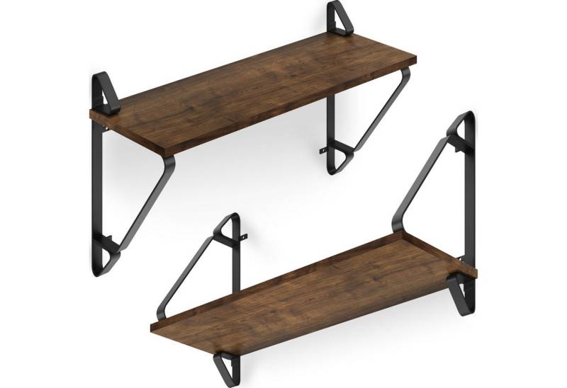tectake Wandregal 2er Set Wandregal, Set 2-tlg., Industrial Style von tectake