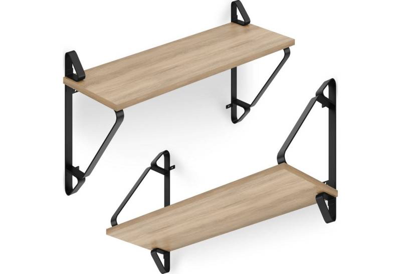 tectake Wandregal 2er Set Wandregal, Set 2-tlg., Industrial Style von tectake