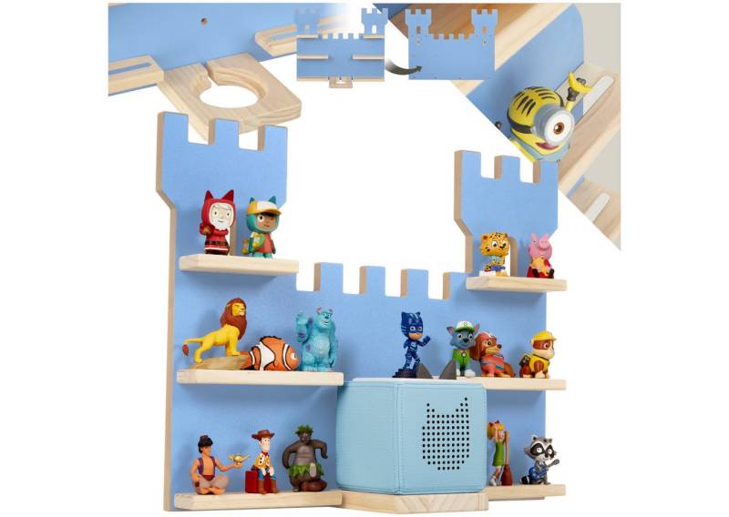 tectake Wandregal Hängeregal MyLittleStory Fortress für bis zu 16 Tonies, Set 1-tlg., für bis zu 16 Tonies von tectake