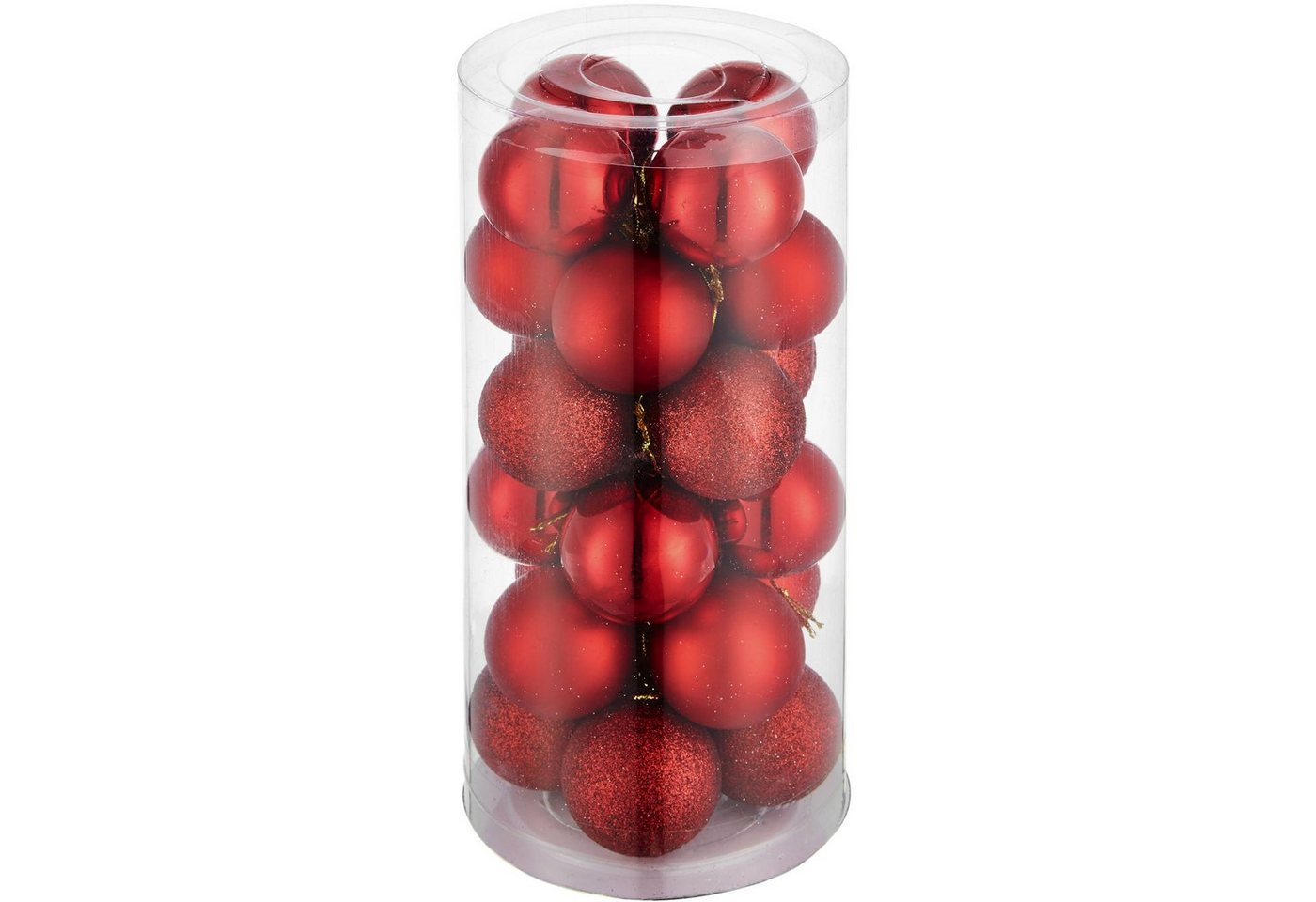 tectake Weihnachtsbaumkugel Weihnachtskugeln (1 St), 24er-Set in Rot von tectake