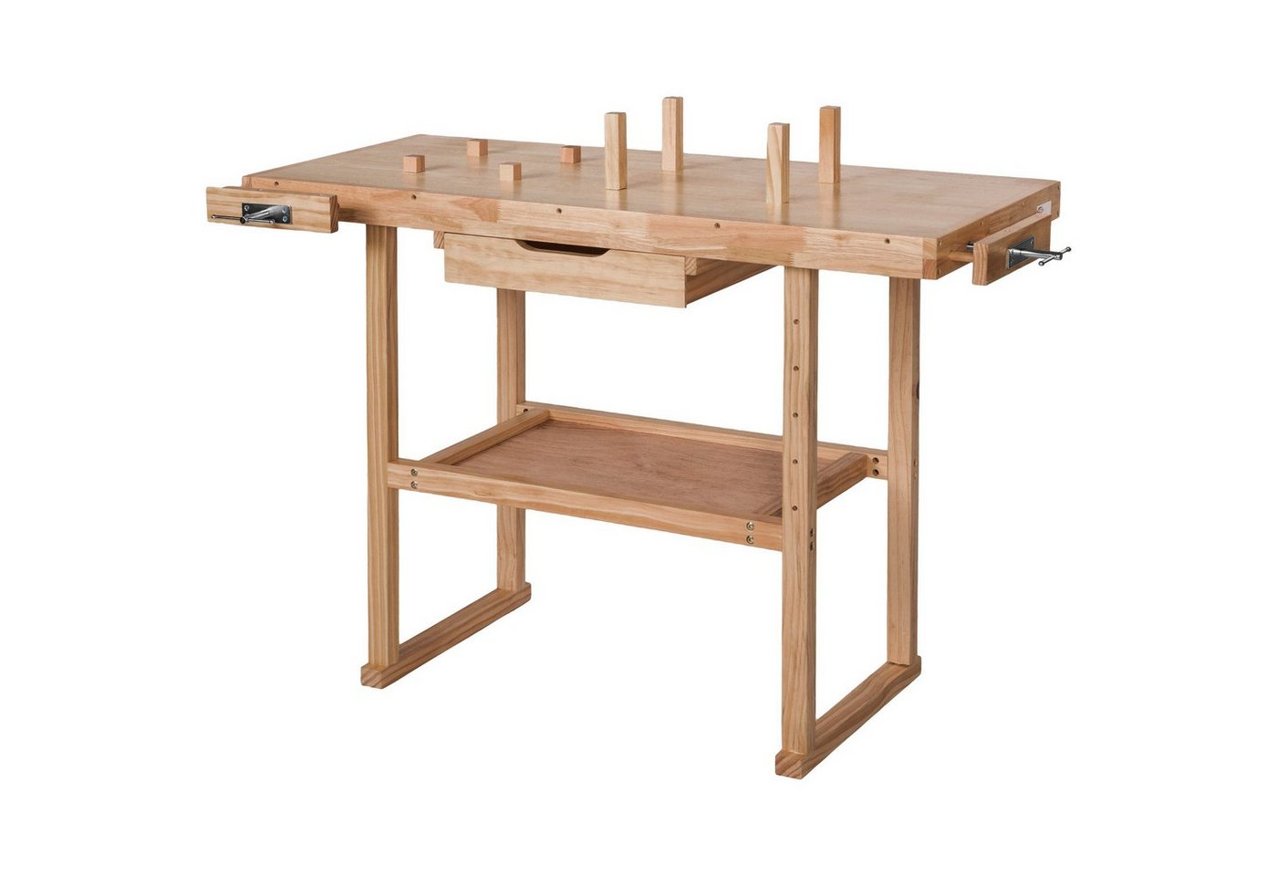 tectake Werkbank Holzwerkbank, mit 2 Schraubstöcken tectake Werkbank Holzwerkbank, mit 2 Schraubstöcken von tectake