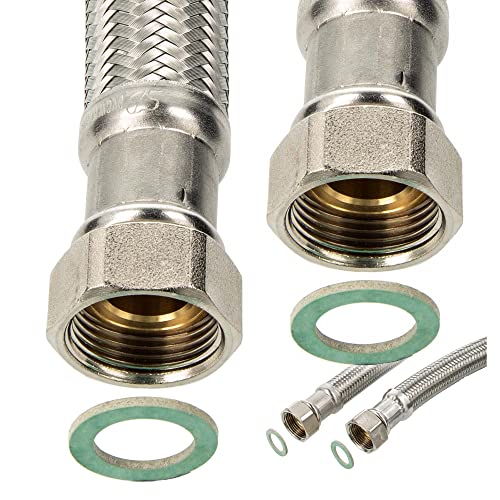 Panzerschlauch DN 19-3/4 ÜWM x 3/4 ÜWM x 800 mm, DVGW W270, KTW-A Panzerschlauch DN 19-3/4 ÜWM x 3/4 ÜWM x 800 mm, DVGW W270, KTW-A von tecuro