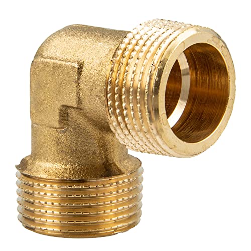 Tecuro Messing Winkel 90° 1/2 Zoll Außengewinde G nach DIN ISO 228-1 Trinkwasser geeignet Messing blank CW617N von tecuro