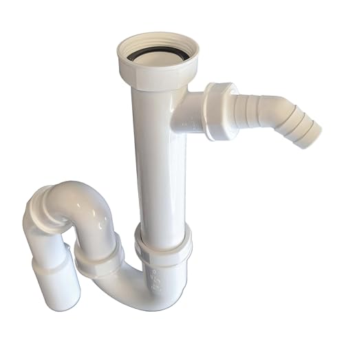tecuro Küchen-Ablaufgarnitur 1 1/2 Zoll mit Geräteanschluss für Spül - oder Waschmaschine, Siphon Flexibel Kürzbar Weiß Geruchsverschluss, Siphon tecuro Küchen-Ablaufgarnitur 1 1/2 Zoll mit Geräteanschluss für Spül - oder Waschmaschine, Siphon Flexibel Kürzbar Weiß Geruchsverschluss, Siphon von tecuro