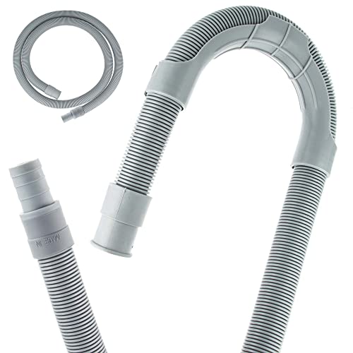 tecuro Ablaufschlauch-Verlängerung, 100 cm, grau, Stutzen x Muffe Ø 19 mm, mit Schlauchhalter - 56612-SH von tecuro