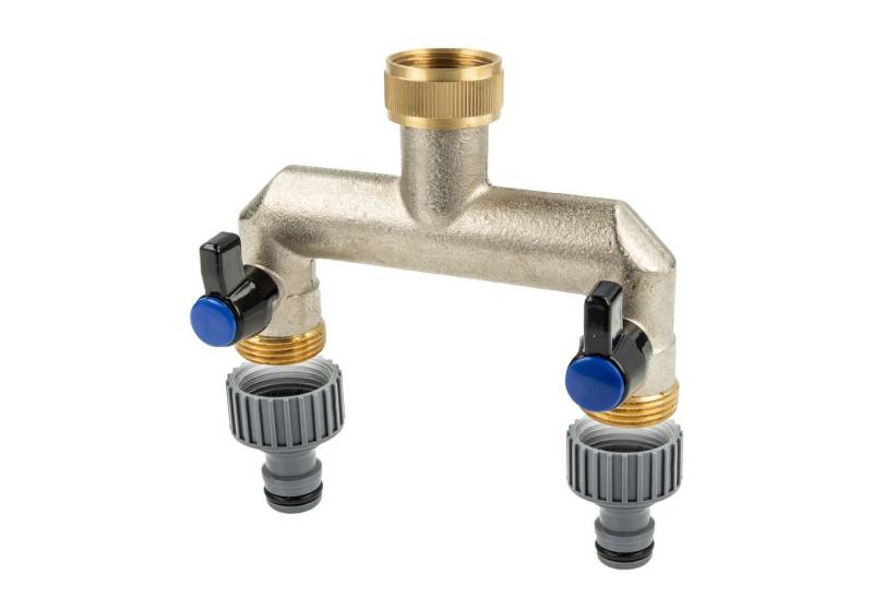 tecuro Bewässerungssystem 2-Wege Verteilerstück 3/4 Zoll (DN 15) mit Steckkupplung von tecuro