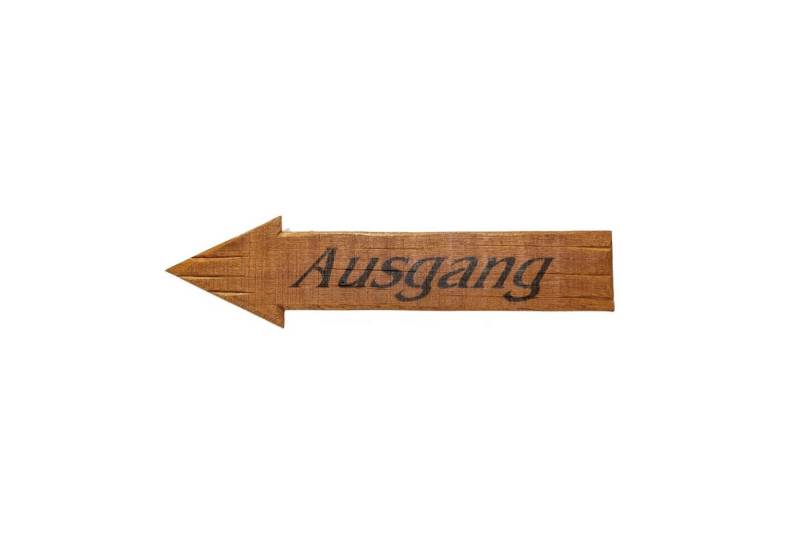 tecuro Deko-Schriftzug Statement Schild aus hochwertigem Hartholz handmade - Ausgang, braun von tecuro