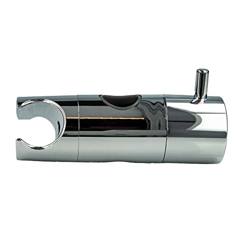 tecuro Design Brausehalter Ø 18 mm Kunststoff verchromt – Einstellbarer Wandstangenhalter mit Gleitschutzring für Handbrause von tecuro