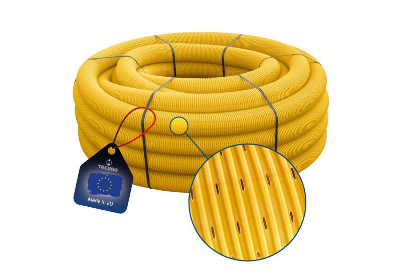 tecuro Drainagerohr Drainagerohr, flexibel, gewellt und geschlitzt, verschiedene Längen, DN 60 x Länge 5 m von tecuro