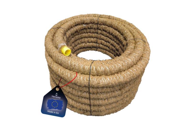 tecuro Drainagerohr flexibel gewellt und geschlitzt, mit Kokosummantelung versch. Längen, DN 50 x Länge 15 m von tecuro