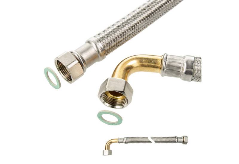 tecuro Flexschlauch Flexschlauch IG x IG mit Bogen 90° - für Sanitär & Heizung von tecuro