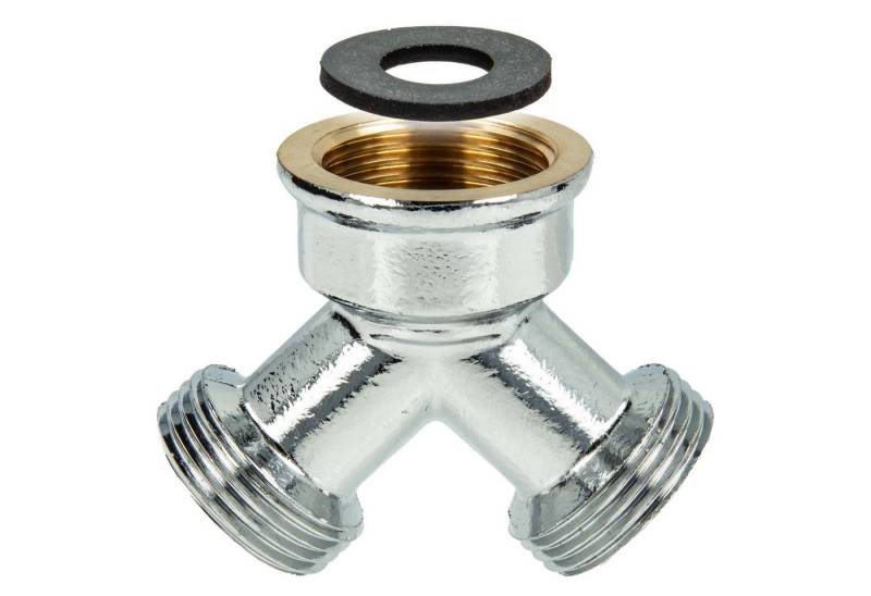 tecuro Gewindefitting 2-Wege Verteiler, Gabelstück allseitig 3/4 Zoll - inkl. Dichtung von tecuro