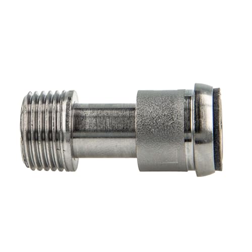 tecuro Heizkörper Ausgleichstülle mit Eurokonus x 1/2 Zoll (DN15) Aussengewinde, temperaturbeständig bis 110 °C, max. 7 bar, Messing vernickelt von tecuro