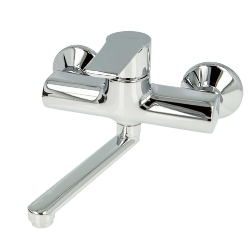 tecuro K15 DESIGN Wand - Spültischarmatur, glanzverchromt, mit Auslauf 250 mm von tecuro