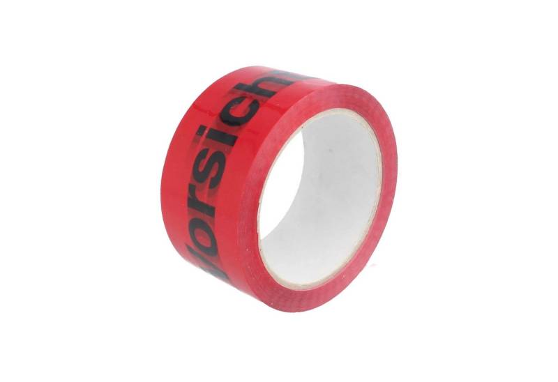 tecuro Klebeband Paketklebeband Vorsicht Glas, 50 mm x 66 m, leise abrollbar von tecuro