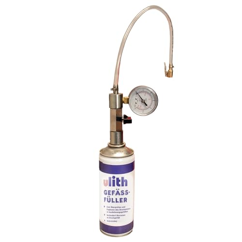tecuro Kombi-Set Gefäßfüller (nicht brennbar) 400 ml und Anschlussadapter mit Manometer 0-6 bar von tecuro