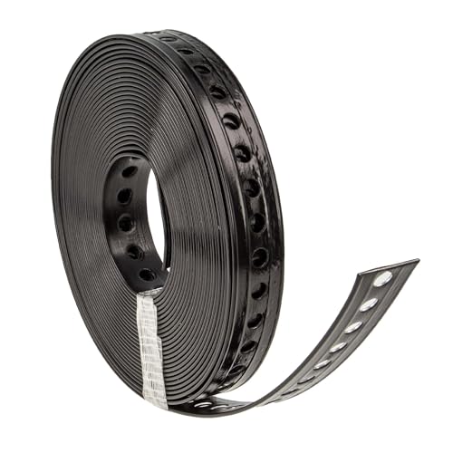 tecuro Lochband 27 mm x 10 m Rolle, Materialstärke 2,5 mm, Lochmaß Ø 8 mm - Stahl, Kunststoff ummantelt - LBKVZ27 von tecuro