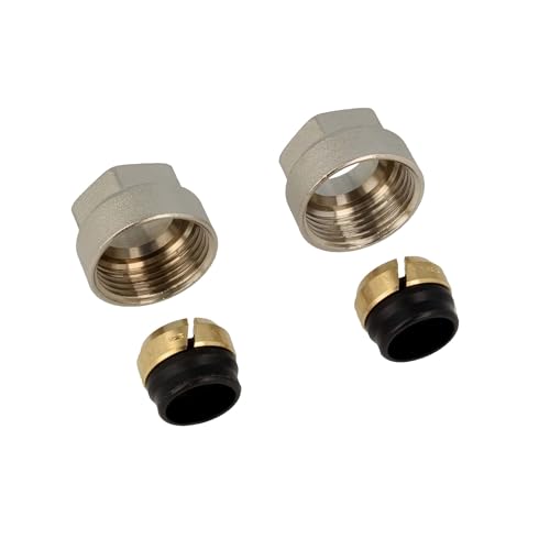 tecuro MS Klemmverschraubung für Ø 15 mm Kupfer- und Präzisionsrohr - 2er-Set von tecuro