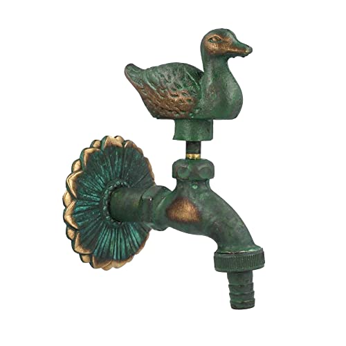 tecuro Nostalgie-Auslaufventil Ente mit Ø 80 mm Wandrosette, Messing patiniert tecuro Nostalgie-Auslaufventil Ente mit Ø 80 mm Wandrosette, Messing patiniert von tecuro