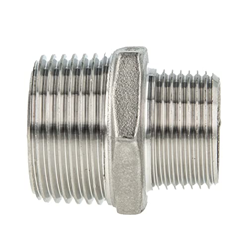 tecuro Reduktions-Doppelnippel Edelstahl V4A (AISI 316), AG/AG 3 x 2 1/2 Zoll von tecuro