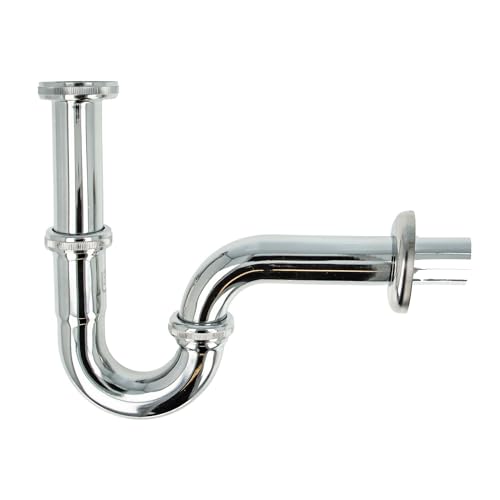 tecuro Röhregeruchsverschluss 1 1/2 Zoll x 32 mm - SONDERAUSFÜHRUNG - Messing verchromt von tecuro
