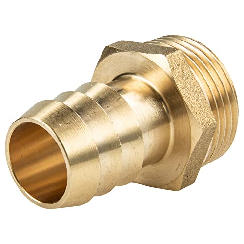 tecuro Messing Sauger-Sechskant Schlauchstutzen Schlauchtülle Tülle Ø 32 mm x 1 1/4 Zoll AG, Außengewinde DIN ISO 228-1 zylindrisch von tecuro
